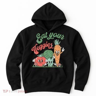 funny Eat your Veggies retro 90s style Vegetable Hoodie
