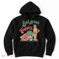 funny Eat your Veggies retro 90s style Vegetable Hoodie thumb 0