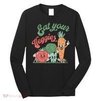 funny Eat your Veggies retro 90s style Vegetable Long Sleeve Shirt thumb 0