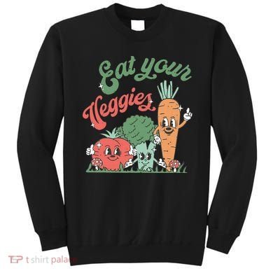funny Eat your Veggies retro 90s style Vegetable Sweatshirt