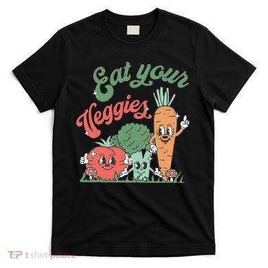 funny Eat your Veggies retro 90s style Vegetable T-Shirt
