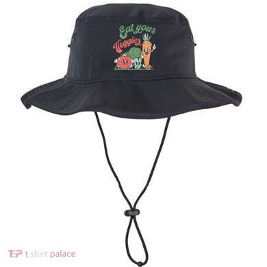 funny Eat your Veggies retro 90s style Vegetable Bucket Hat