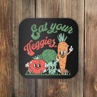 funny Eat your Veggies retro 90s style Vegetable Coaster thumb 0