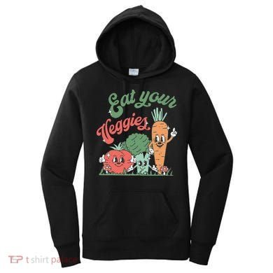 funny Eat your Veggies retro 90s style Vegetable Women's Hoodie