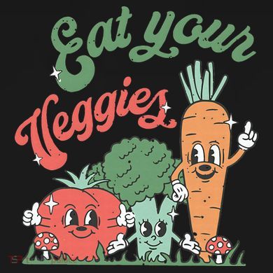 funny Eat your Veggies retro 90s style Vegetable Women's Hoodie