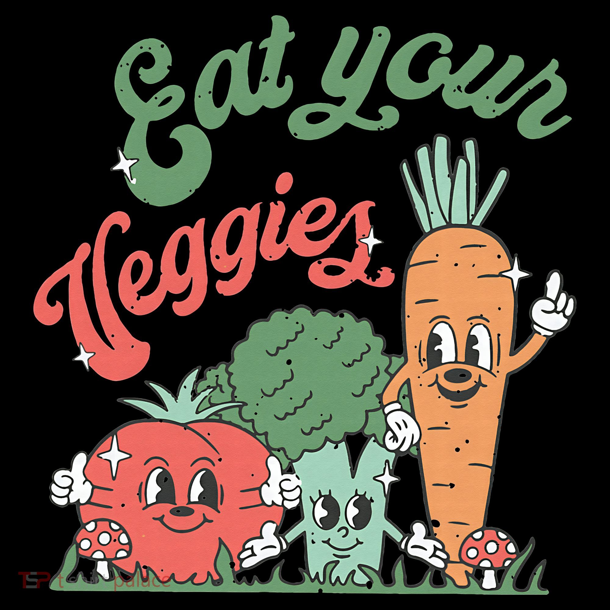 funny Eat your Veggies retro 90s style Vegetable Women's Hoodie