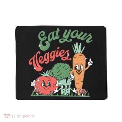 funny Eat your Veggies retro 90s style Vegetable Mousepad