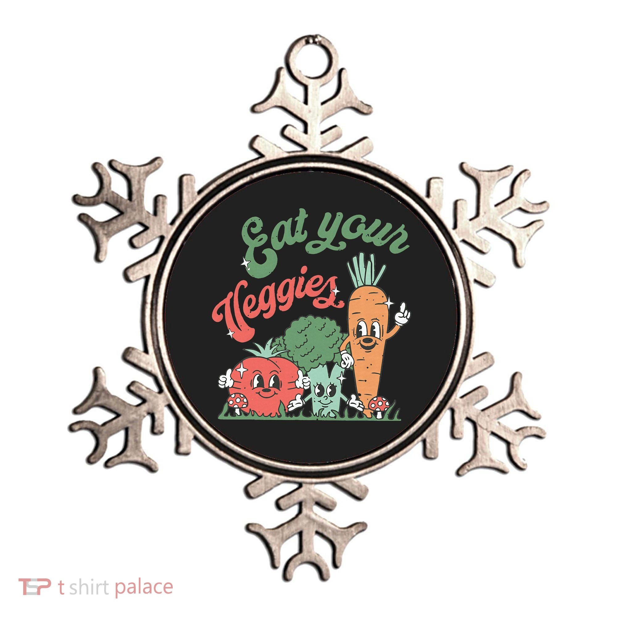 funny Eat your Veggies retro 90s style Vegetable Ornament