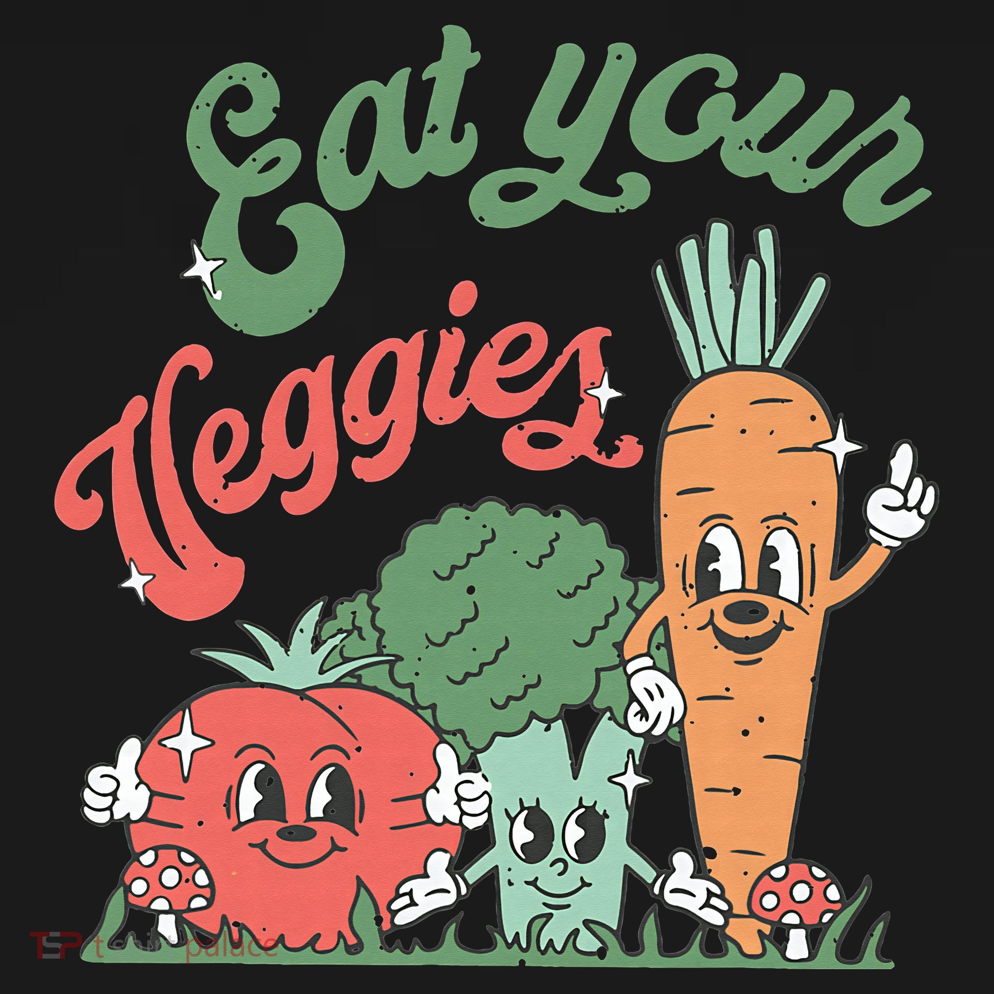funny Eat your Veggies retro 90s style Vegetable Baby Bodysuit