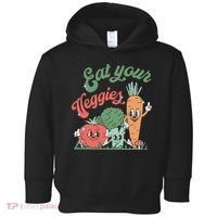 funny Eat your Veggies retro 90s style Vegetable Toddler Hoodie thumb 0