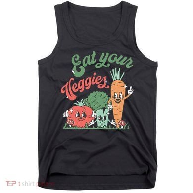 funny Eat your Veggies retro 90s style Vegetable Tank Top