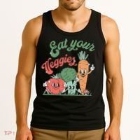 funny Eat your Veggies retro 90s style Vegetable Tank Top thumb 3