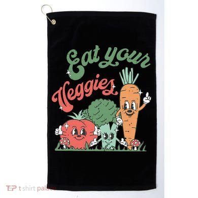 funny Eat your Veggies retro 90s style Vegetable Golf Towel