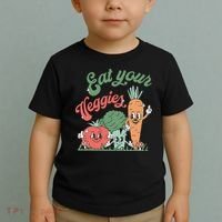 funny Eat your Veggies retro 90s style Vegetable Toddler T-Shirt thumb 2