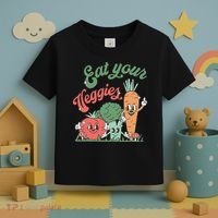 funny Eat your Veggies retro 90s style Vegetable Toddler T-Shirt thumb 3