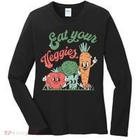 funny Eat your Veggies retro 90s style Vegetable Women's Long Sleeve Shirt thumb 0