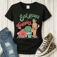 funny Eat your Veggies retro 90s style Vegetable Women's T-Shirt thumb 3