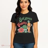 funny Eat your Veggies retro 90s style Vegetable Women's T-Shirt thumb 4