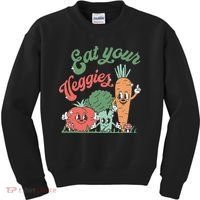 funny Eat your Veggies retro 90s style Vegetable Kids Sweatshirt thumb 0
