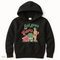 funny Eat your Veggies retro 90s style Vegetable Kids Hoodie thumb 0