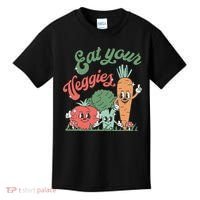 funny Eat your Veggies retro 90s style Vegetable Kids T-Shirt thumb 0