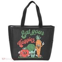funny Eat your Veggies retro 90s style Vegetable Tote Bag thumb 0