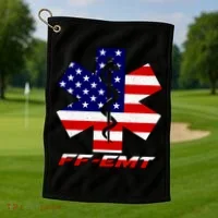 FF-EMT Firefighter Emergency Medical Tech Golf Towel thumb 1