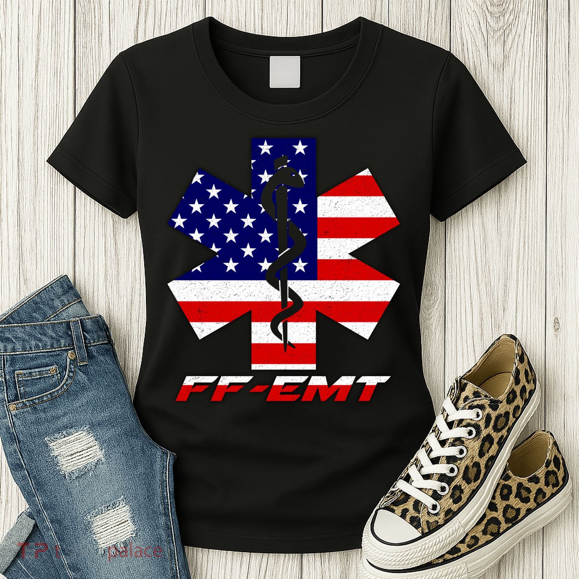 FF-EMT Firefighter Emergency Medical Tech Women's T-Shirt