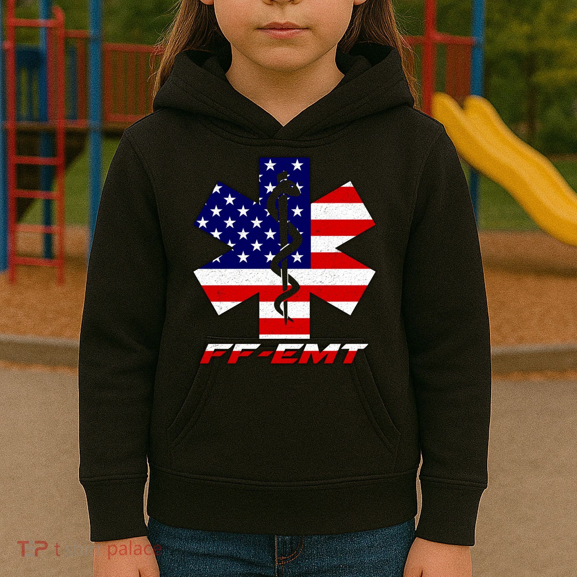 FF-EMT Firefighter Emergency Medical Tech Kids Hoodie