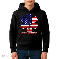 FF-EMT Firefighter Emergency Medical Tech Kids Hoodie thumb 4