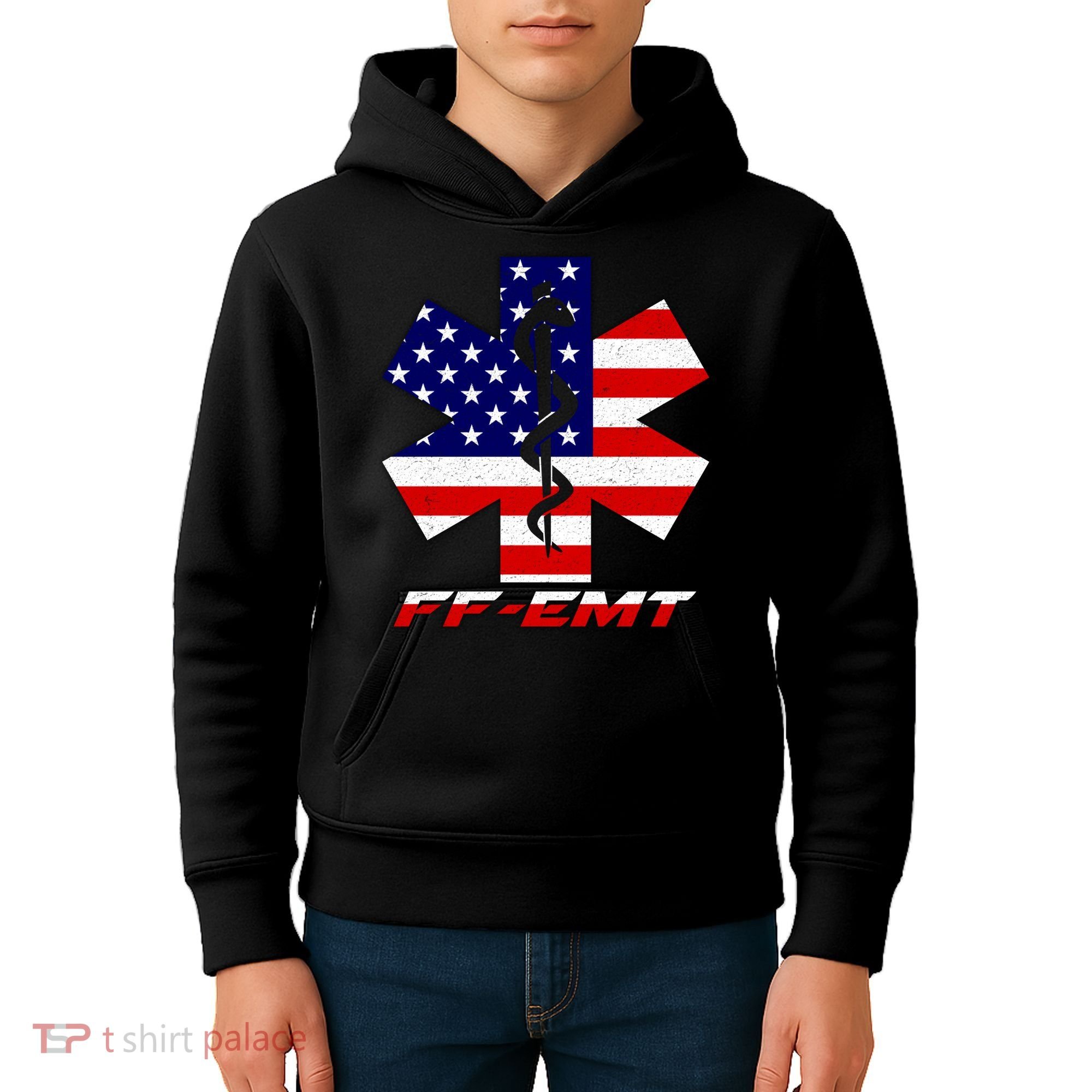 FF-EMT Firefighter Emergency Medical Tech Kids Hoodie