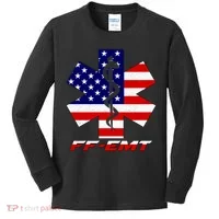 FF-EMT Firefighter Emergency Medical Tech Kids Long Sleeve Shirt thumb 0