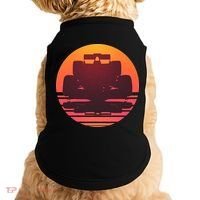 Racing Car Retro Sunset Emblem Doggie Tank thumb 0