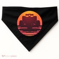 Racing Car Retro Sunset Emblem USA-Made Doggie Bandana thumb 0