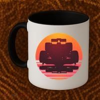 Racing Car Retro Sunset Emblem Coffee Mug thumb 2