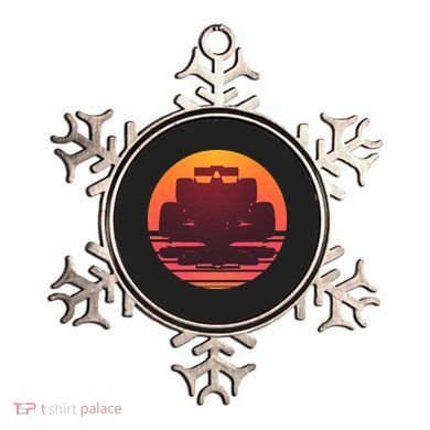Racing Car Retro Sunset Emblem Ornament