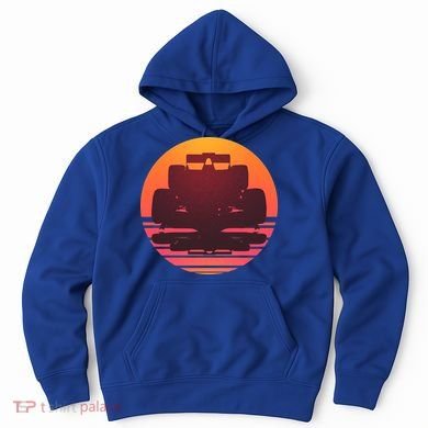 Racing Car Retro Sunset Emblem Hoodie