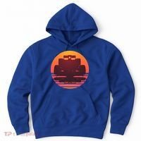 Racing Car Retro Sunset Emblem Hoodie thumb 0