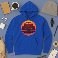 Racing Car Retro Sunset Emblem Hoodie thumb 3