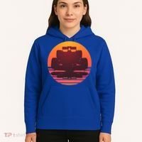 Racing Car Retro Sunset Emblem Hoodie thumb 5