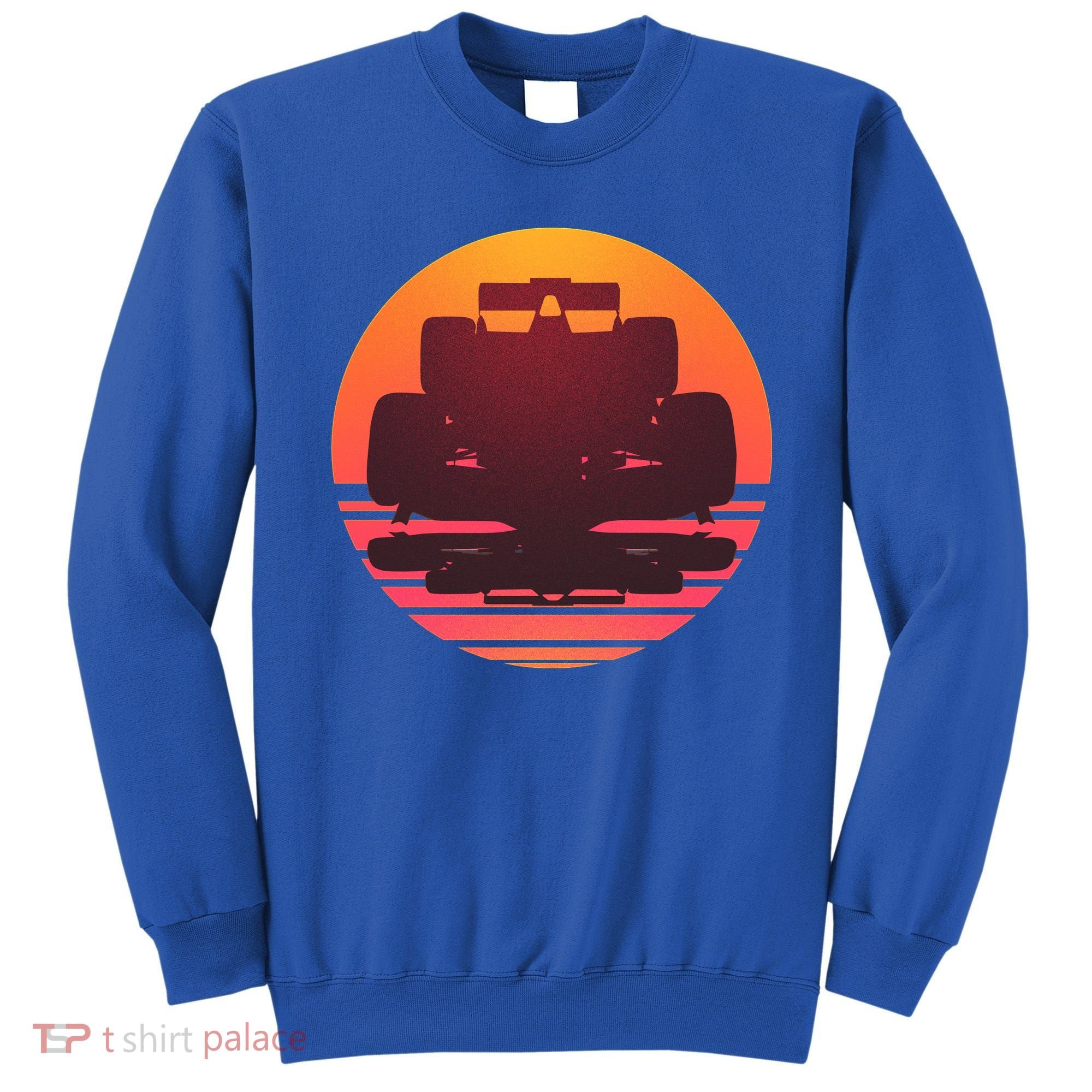 Racing Car Retro Sunset Emblem Sweatshirt