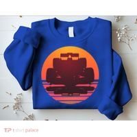 Racing Car Retro Sunset Emblem Sweatshirt thumb 2