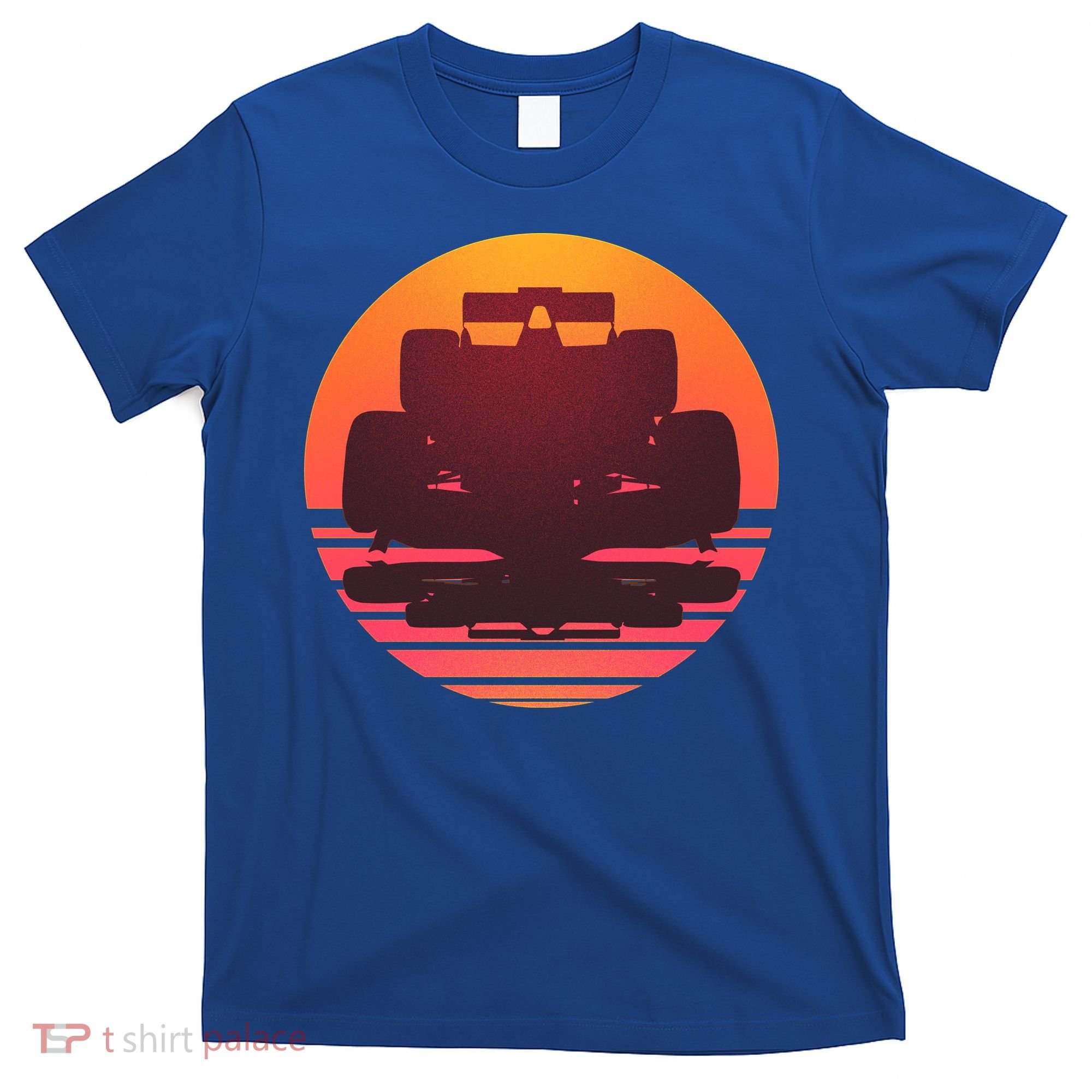Racing Car Retro Sunset Emblem T-Shirt