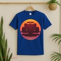 Racing Car Retro Sunset Emblem T-Shirt thumb 2