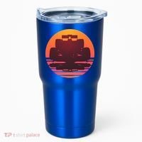 Racing Car Retro Sunset Emblem Tumbler thumb 0