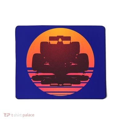 Racing Car Retro Sunset Emblem Mousepad