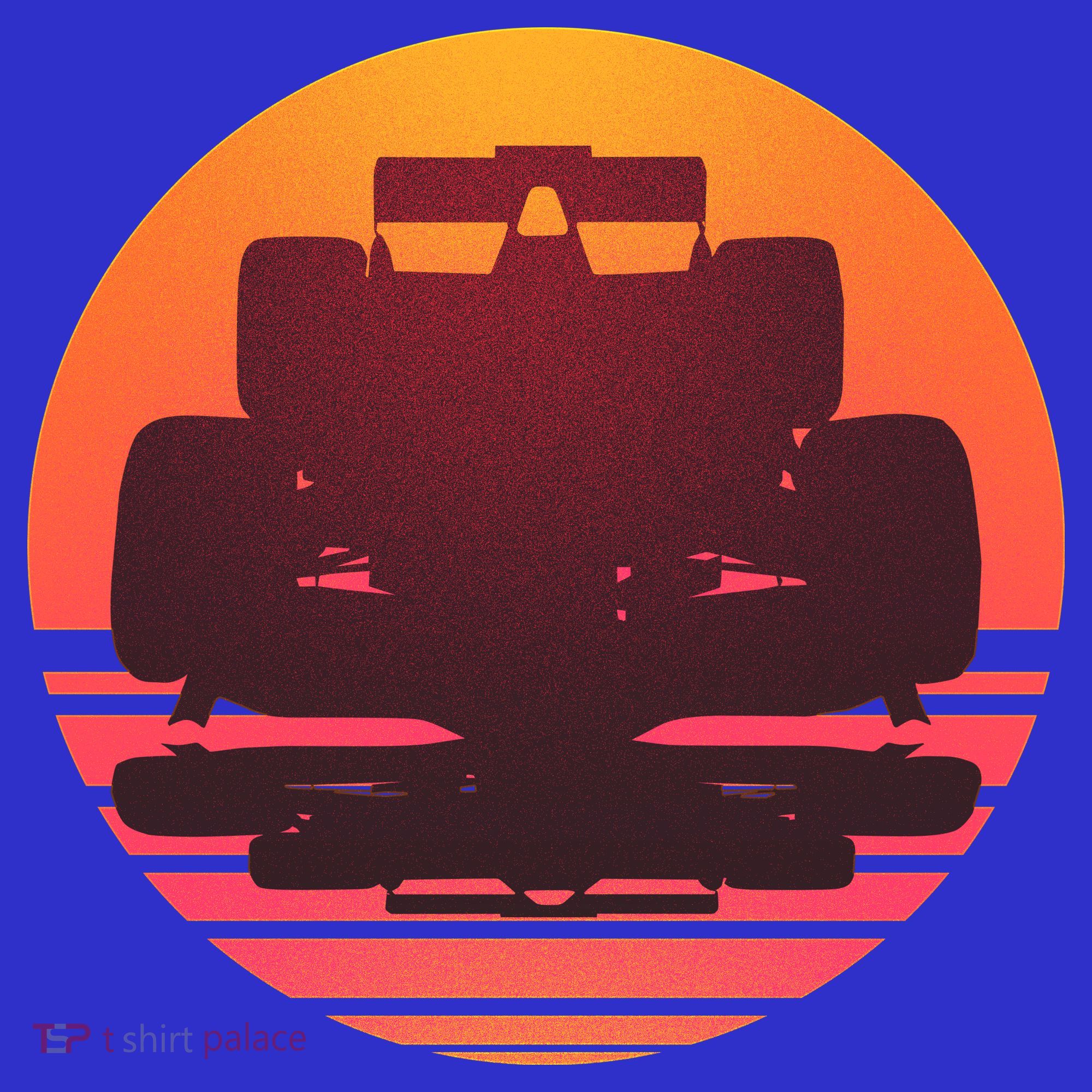 Racing Car Retro Sunset Emblem Mousepad
