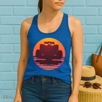 Racing Car Retro Sunset Emblem Women's Tank Top thumb 2