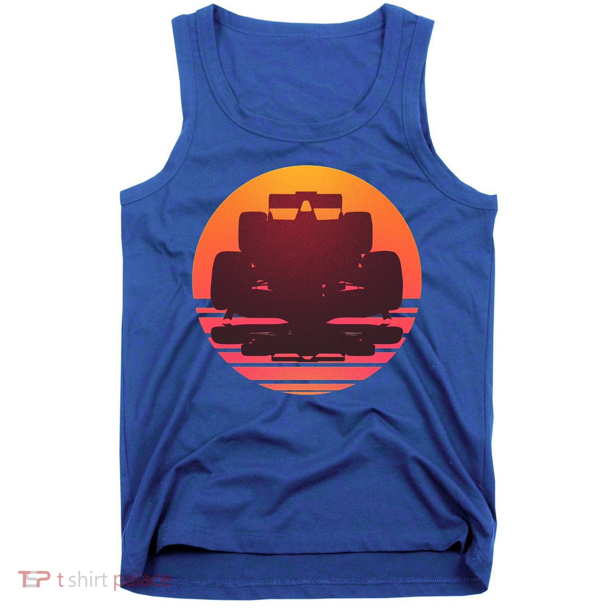 Racing Car Retro Sunset Emblem Tank Top