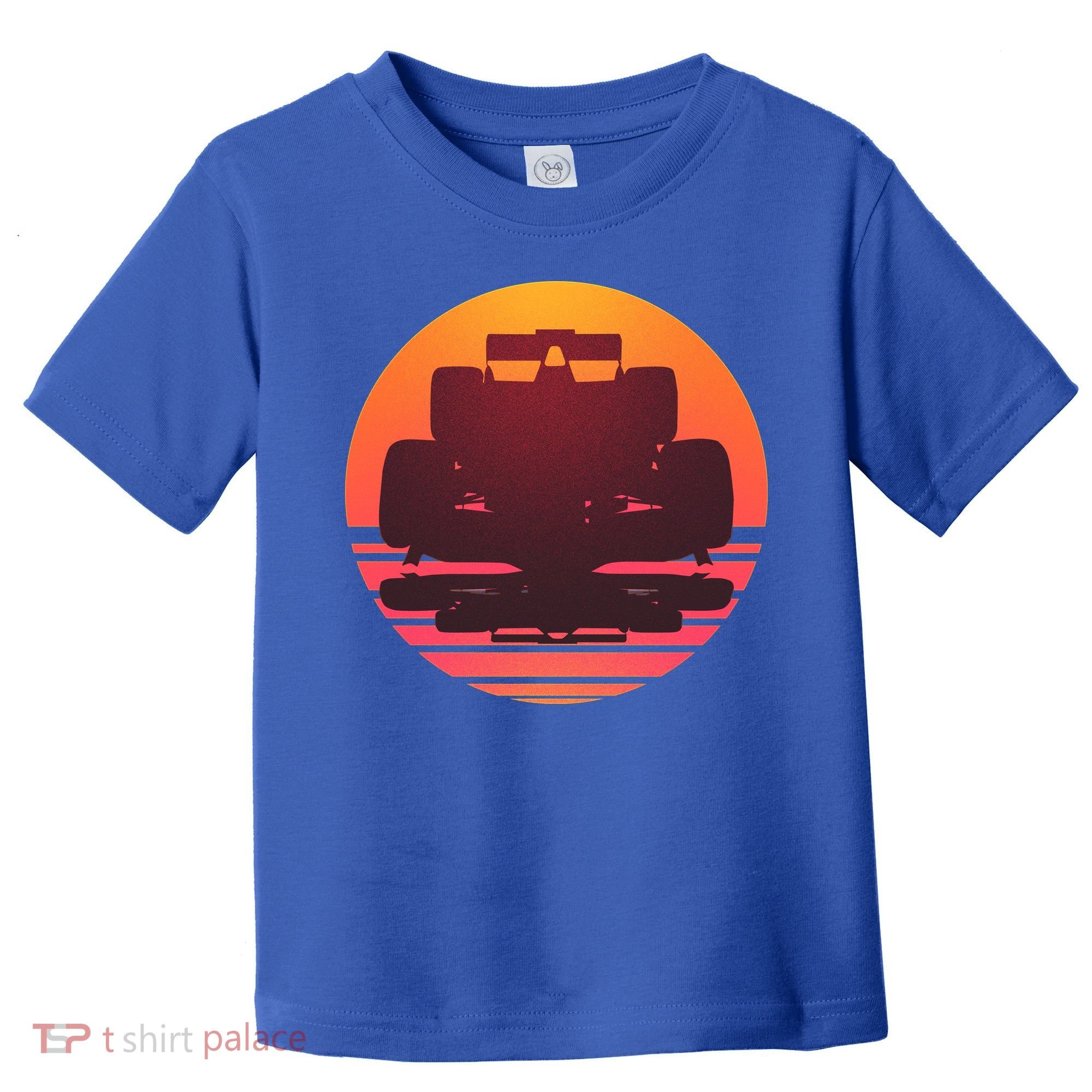 Racing Car Retro Sunset Emblem Toddler T-Shirt